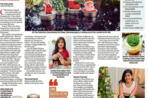 Our First Article on Deccan Herald – Candles Selling in Huge Numbers