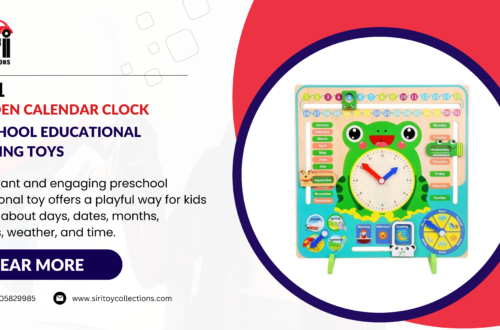 7 in 1, wooden calendar clock preschool ducational learning toys for kids- Multicolour