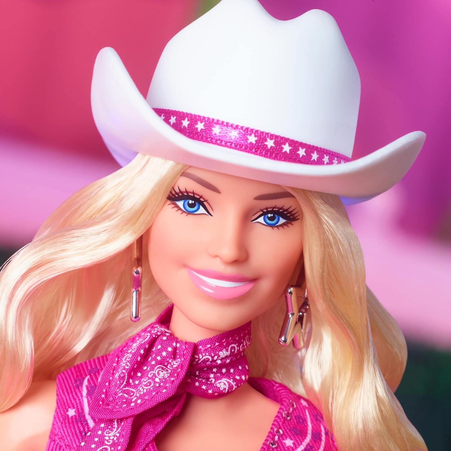 Collectible Doll Wearing Pink Western Outfit with Cowboy Hat image 2
