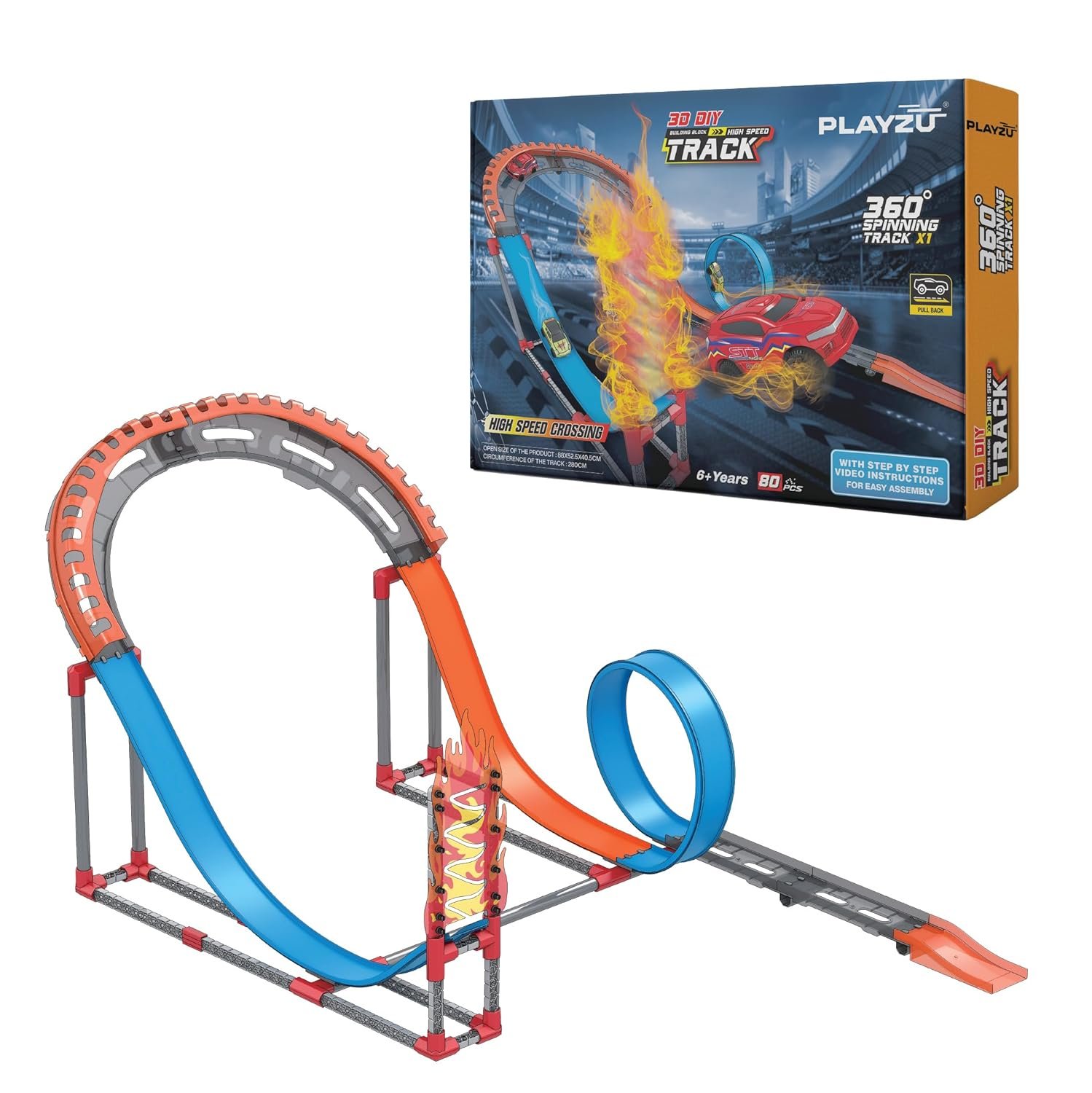 Playzu High Speed Track Set Pull Back – Rally image 1
