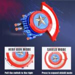 Captain America Dart Shooting Shield with Double Shoot Blaster and 20 Darts for Nerf Guns Toy