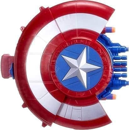 Captain America Dart Shooting Shield with Double Shoot Blaster and 20 Darts for Nerf Guns Toy image 1