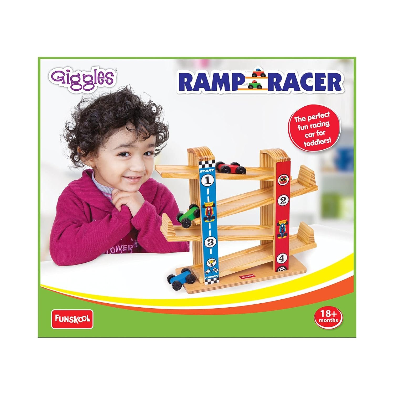 Giggles Funskool Ramp Wooden Racing Toy image 1