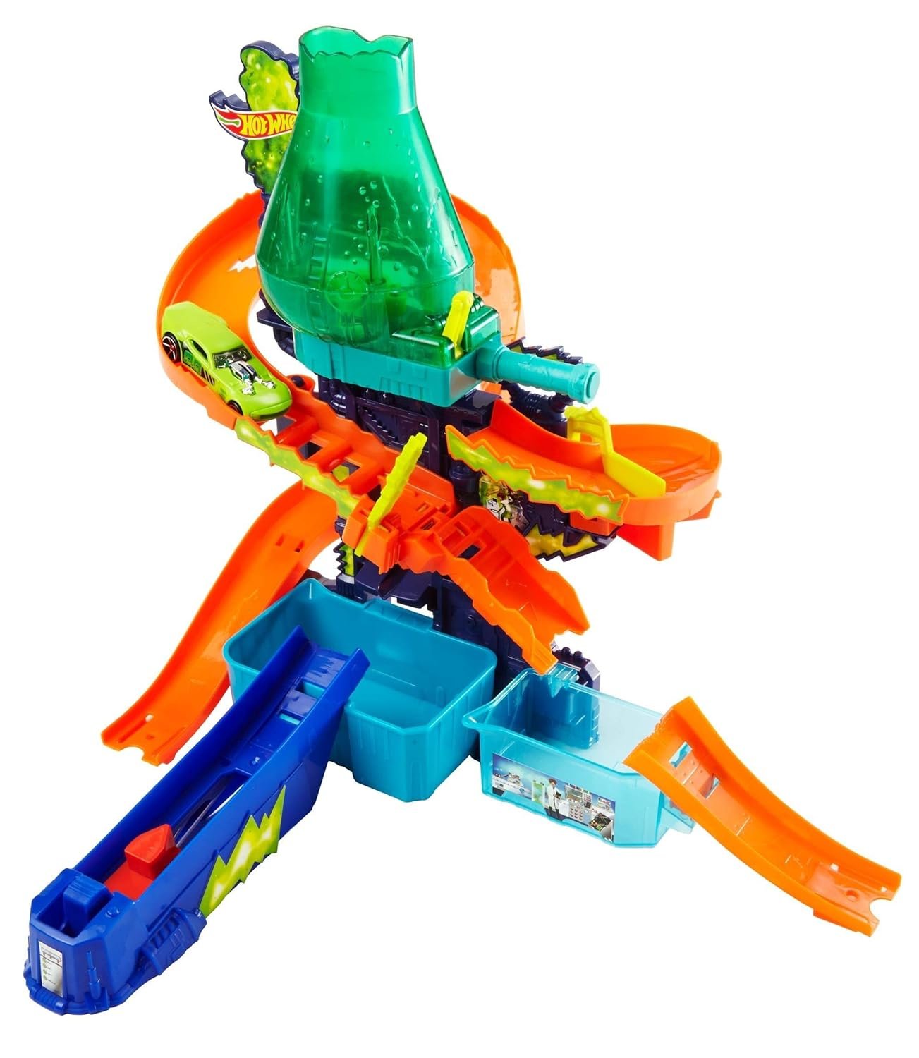 Hot Wheels Metal Shifters Color Splash Science Lab Playset image 3