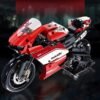 Red Motorcycle Racer Cars Toy Building Block Sets image 2