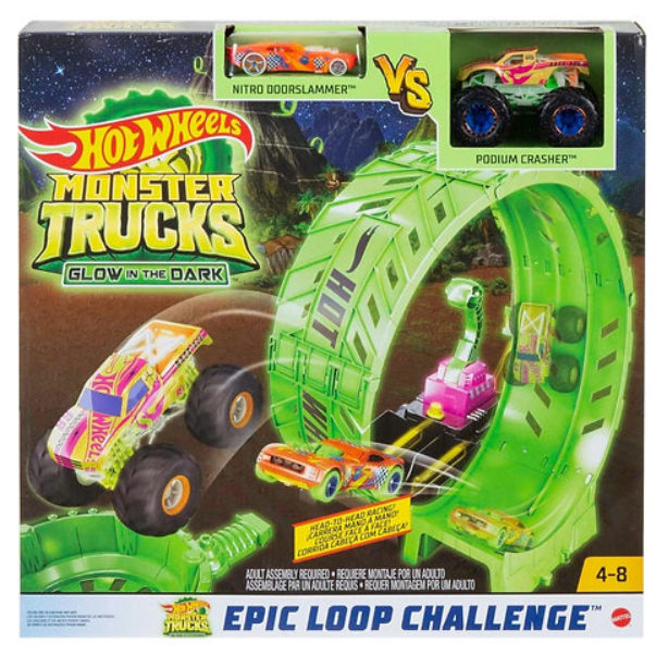 Hot wheels Monster Trucks Glow in The Dark Epic Loop Challenge Playset image 1
