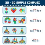 Magnetic Tiles Construction Set for Kids | STEM Learning Activities for Toddlers | Educational Magnetic Building Tiles Set for Kids 3+ Years Old- Multicolor