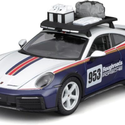 Bburago - 1/24 Scale Model Compatible with Porsche 911 992N # 953 Dakar Rally Racing Car Model 2023