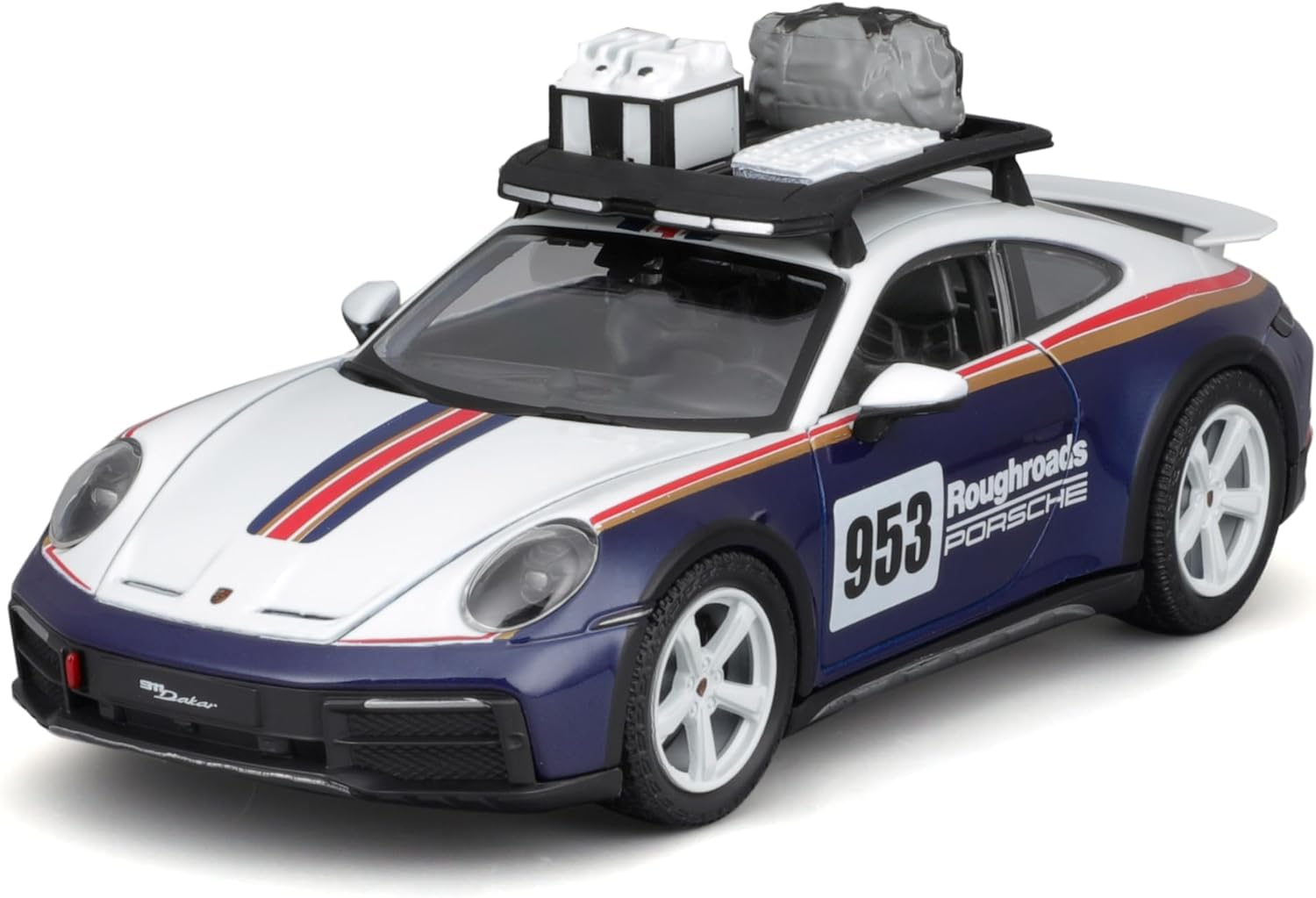 Bburago - 1/24 Scale Model Compatible with Porsche 911 992N # 953 Dakar Rally Racing Car Model 2023