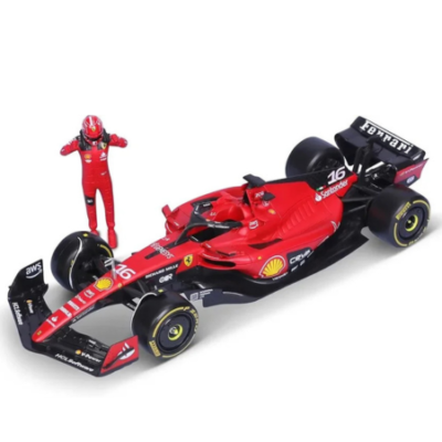 Bburago Ferrari SF-23 Charles Leclerc #16 2023 1/24 Scale Model Car with Figurine