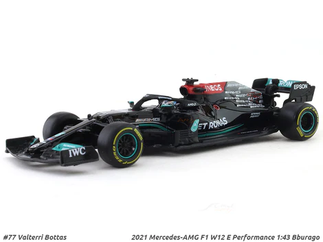 2021 Mercedes-AMG F1 W12 E Performance #77 Valtteri Bottas 1:43 Bburago Scale Model