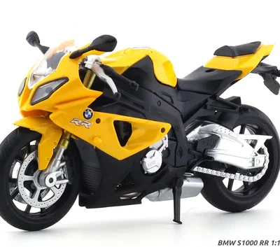 BMW S1000 RR Yellow 1:12 MSZ Diecast Model Bike