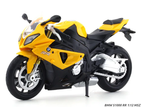 BMW S1000 RR Yellow 1:12 MSZ Diecast Model Bike