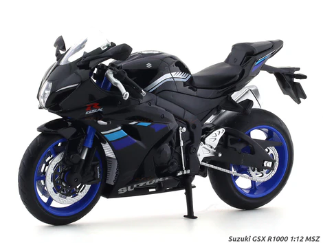 Suzuki GSX R1000 Black 1:12 MSZ Diecast Scale Model Bike – Premium Collectible